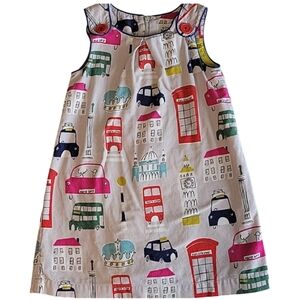 Mini Boden London Theme Pinnie Dress Sz 4/5Y